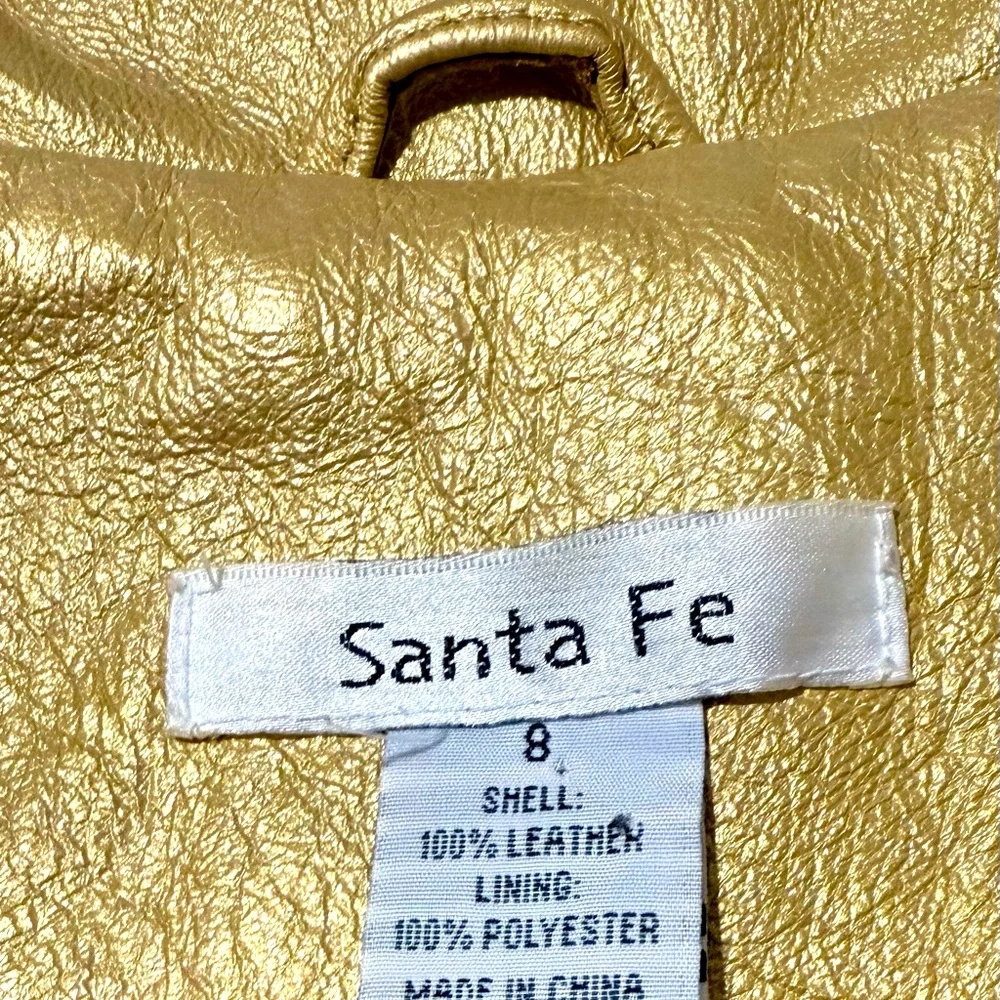 Tandy Leather / Santa Fe Leather Women's Gold double breasted Jacket, sz 8 - Picture 12 of 13